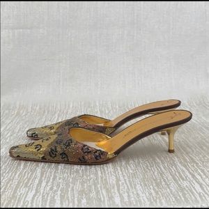GIUSEPPE ZANOTTI GOLD SEQUIN MULE HEELS SIZE 6 / 36